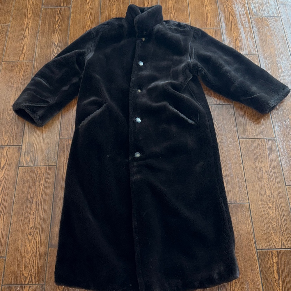 Vintage 90’s jones New York reversible brown fur coat size S